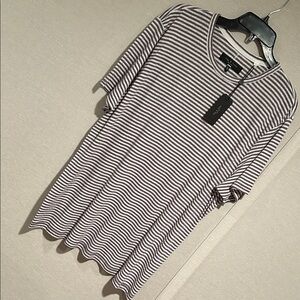 Rag & Bone Gray and White Striped Tee